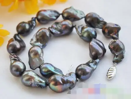 

FREE SHIPPING>@@> 3659 BLACK BAROQUE KESHI REBORN PEARL NECKLACE