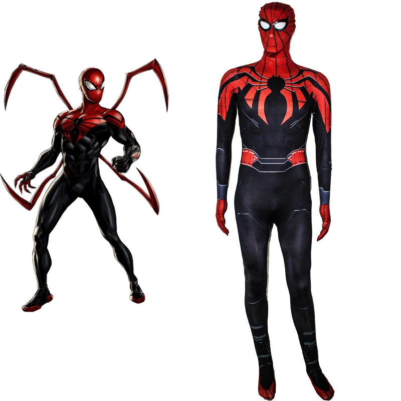 

Superior Spiderman Costume Cosplay Superhero Costume For Adult Kids Jumpsuit Halloween Costume For Men Women Kids Bodysuit