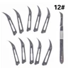 1 Uds. Cuchillo para bisturí con 10 Uds. Cuchillas para esculpir 10 #11 #12 #15 # cuchillo quirúrgico para animales lápiz para tallar madera PCB cuchillo para tallar ► Foto 1/6