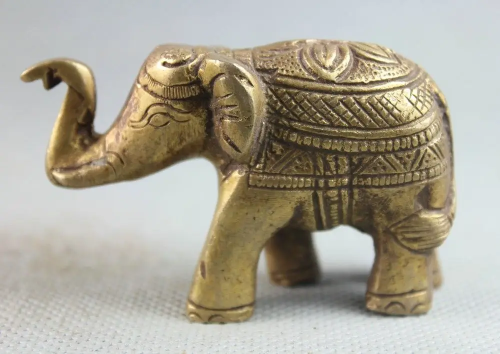 

Tibet Tibetan Buddhism Brass Lucky Religion Fengshui Fu Elephant Statue Figure K