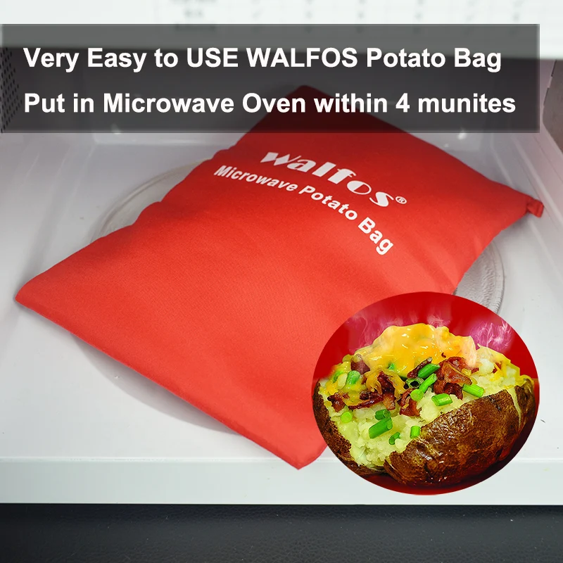WALFOS 1 шт. моющийся мешок для картофеля в микроволновке духовки быстро варит 4