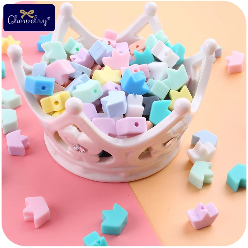 

30pc Crown Baby Mini Silicone Beads For DIY Teething Necklace Teether Pearls Beads BPA Free Childen's Goods Silicone Beads Teeth