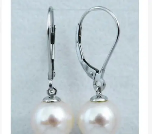 

charming 10-11mm south sea round white pearl earring