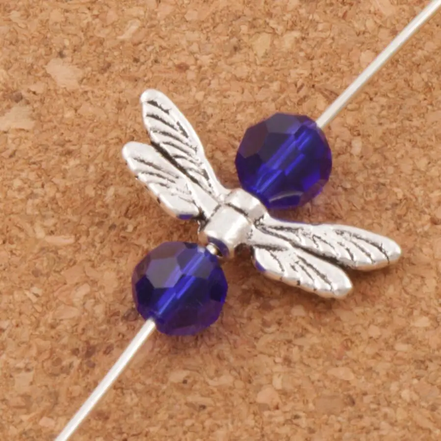 Dragonfly Wing Charm Beads Spacers Jewelry Findings L080 31pcs 19.8x7