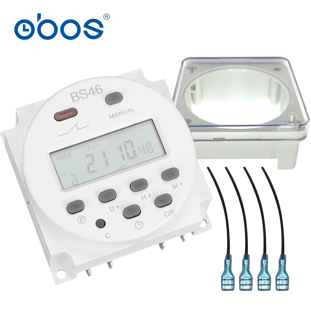 

samll light power outage memory digital timer microcomputer timer switch weekly timer with 16times on/off dustproof shell 4 wire