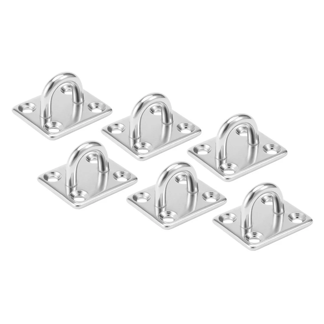 304 Stainless Steel 5mm Thick Ring Square Sail Shade Pad Eye Plate Boat Rigging 6pcs | Инструменты