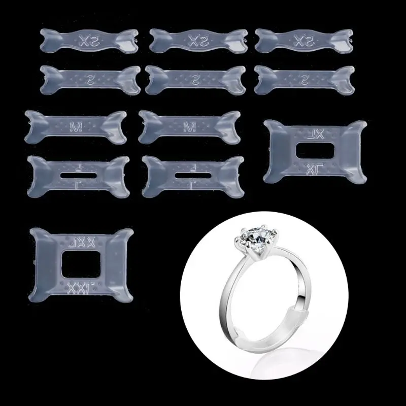 12 Pcs Ring Size Adjuster Adjuster Set Plastic Spring Ring Transparent Reducer Jewelry Accessories Accessory Ring Loose Resizing