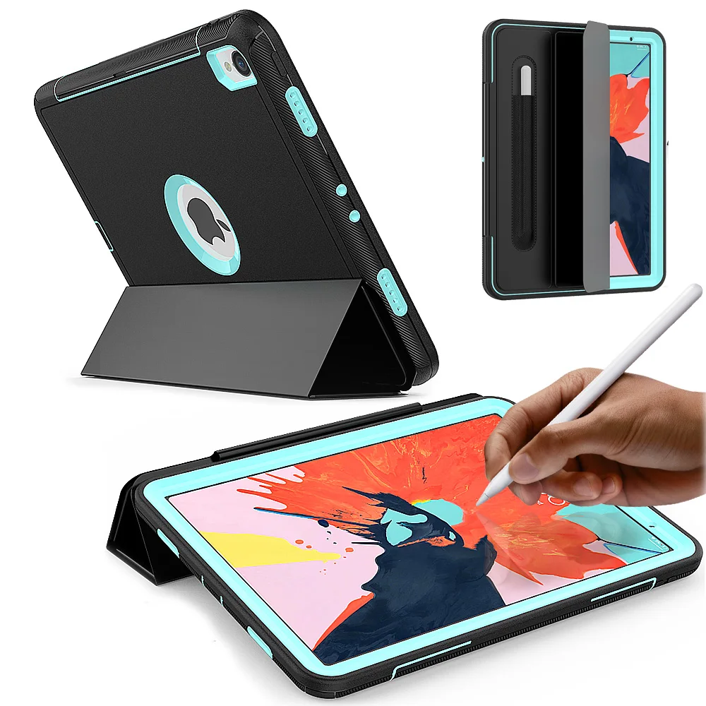 

For Coque iPad Pro 11 Case Flip Folio Rugged Magnetic Stand Auto Wake/Sleep Smart Cover for iPad Pro 11 2018 with Pencil Holder
