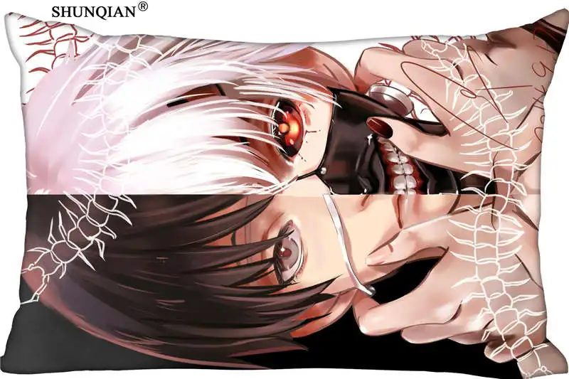 tokyo ghoul Rectangle Pillow Cover Size 45x35cm (one side) Print Custom Zipper Polyester Cotton Pillowcase | Дом и сад