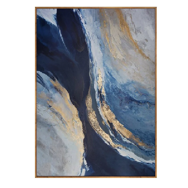 

High quality Handmade thick knife abstract oil painting blue and Gold abstract on Canvas Painting Decor Oil Painting artwork