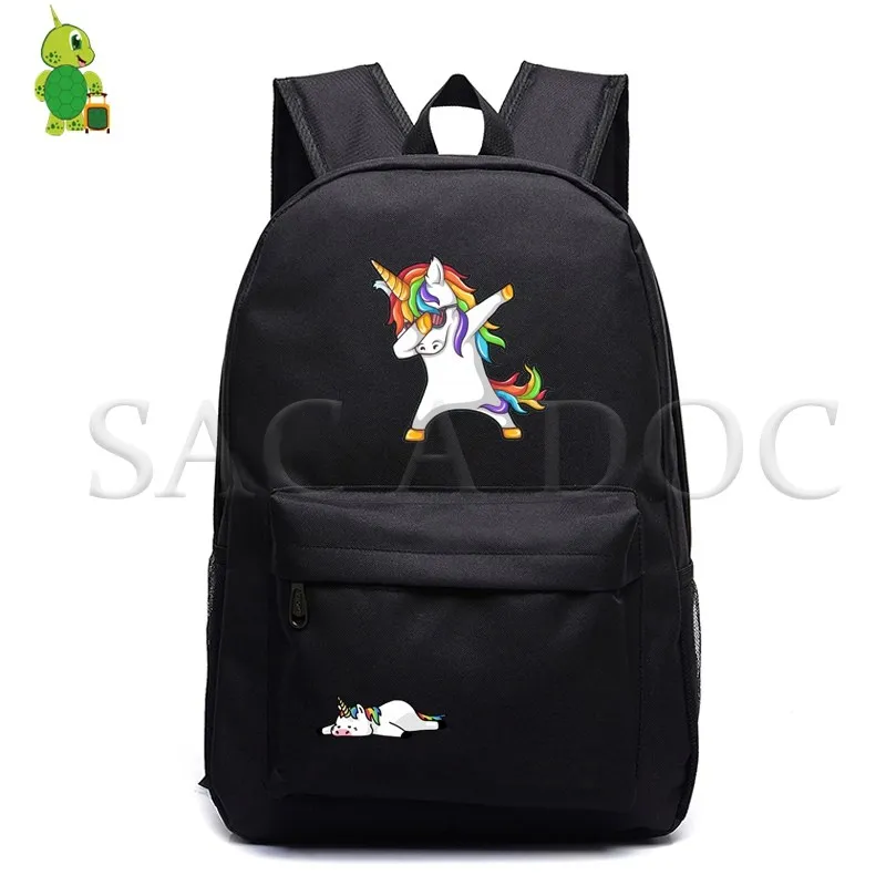 

Dabbing Unicorn Daily Backpack Teenagers Boys Girls School Bags Laptop Backpack for Women Men Casual Travel Rucksack