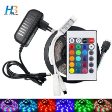 HBL RGB LED Strip light 5M 2835 Flexible led strip non waterproof led tape ribbon with controller full set for decoration