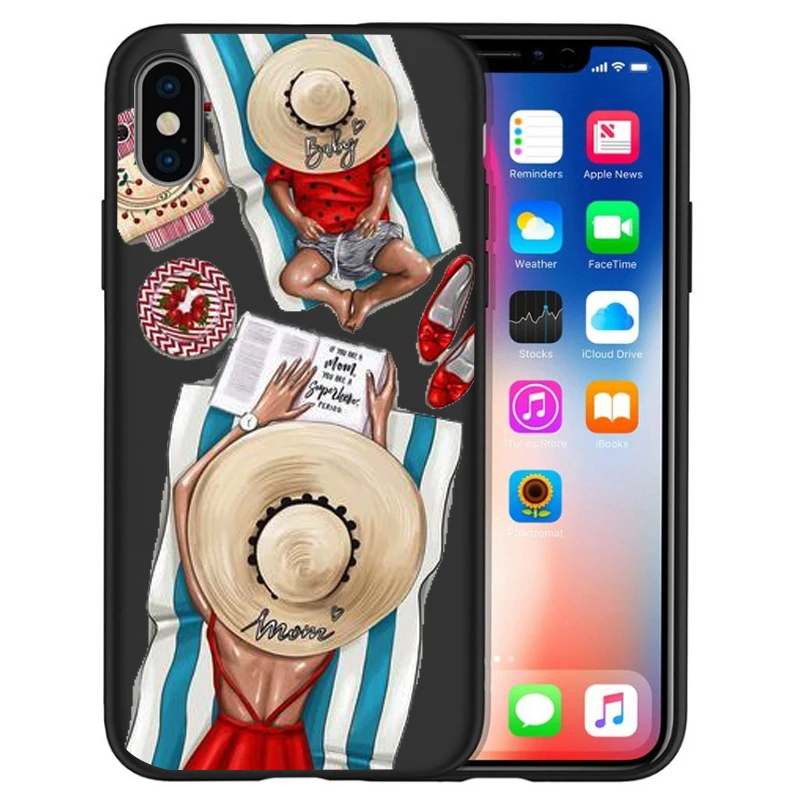 Чехол для iPhone X, модный, супер мама, девочка, для Iphone 5, 5S, 6, 6 S, 7, 8 Plus, X, XS, Max, XR, мягкий силиконовый чехол, Etui