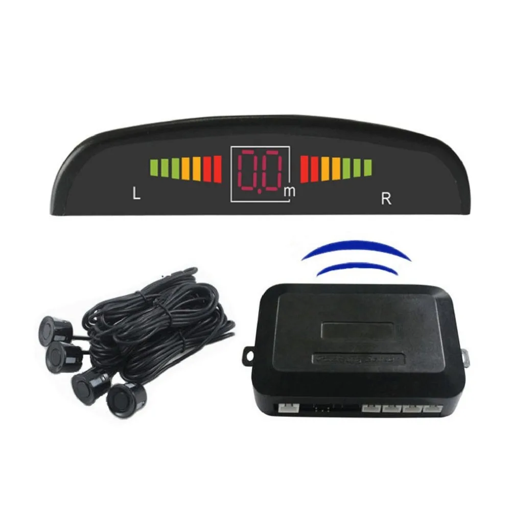 Беспроводной Автомобильный парктроник светодиодный датчик парковки система заднего вида монитор радар-детектор с 4 датчиками звуковой сигнал