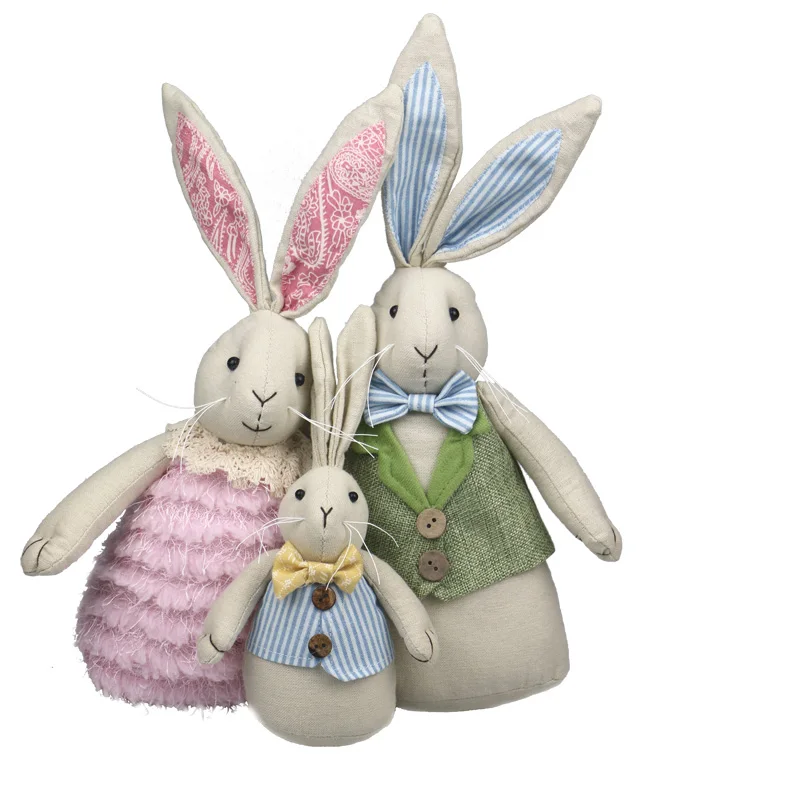 

A family of rabbit baby cute plush doll rabbit doll Easter gift children's gift soft bunny plush doll cute toy animal plush