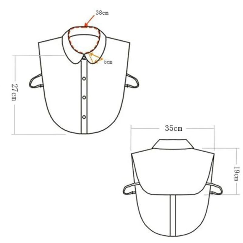 Вышивка Питер Пэн воротник Мода Съемная женская рубашка с лацканами поддельные колье ожерелье блузка шеи