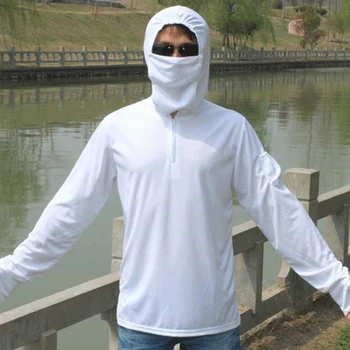 

Men Women Fishing Shirts Sun UV Protective Long Sleeve Quick Dry Breathable Hoodie BHD2
