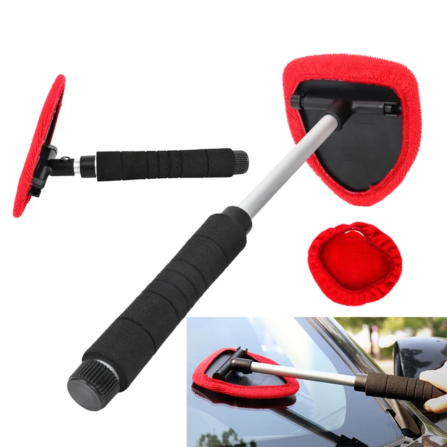 Microfiber Soft Car Duster Extendable 180 Degree Rotation Car Home Cleaning Brush with 2 PCS Cleaning Heads
