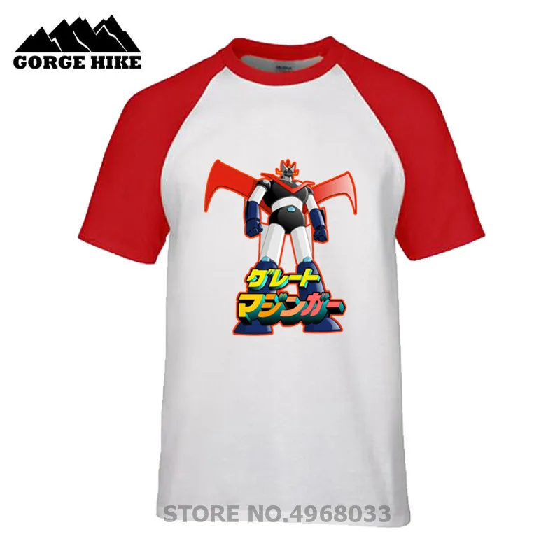 С принтом японского аниме стиль футболка большой Mazinger Z смешной короткий рукав с круглым вырезом Футболка оригинальный Уникальный