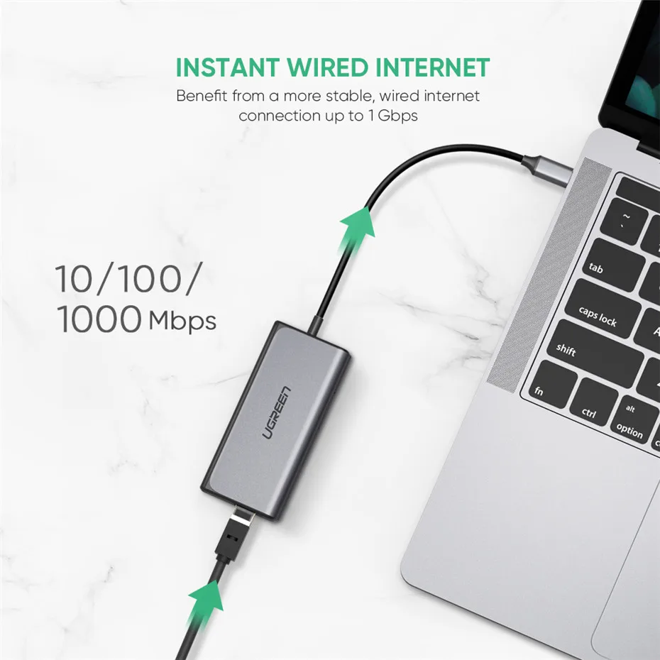 Ugreen USB C концентратор Ethernet USB-C к Мульти USB 3,0 RJ45 сетевой адаптер док-станция для MacBook Pro USB3.0 3,1 разветвитель порт type C концентратор