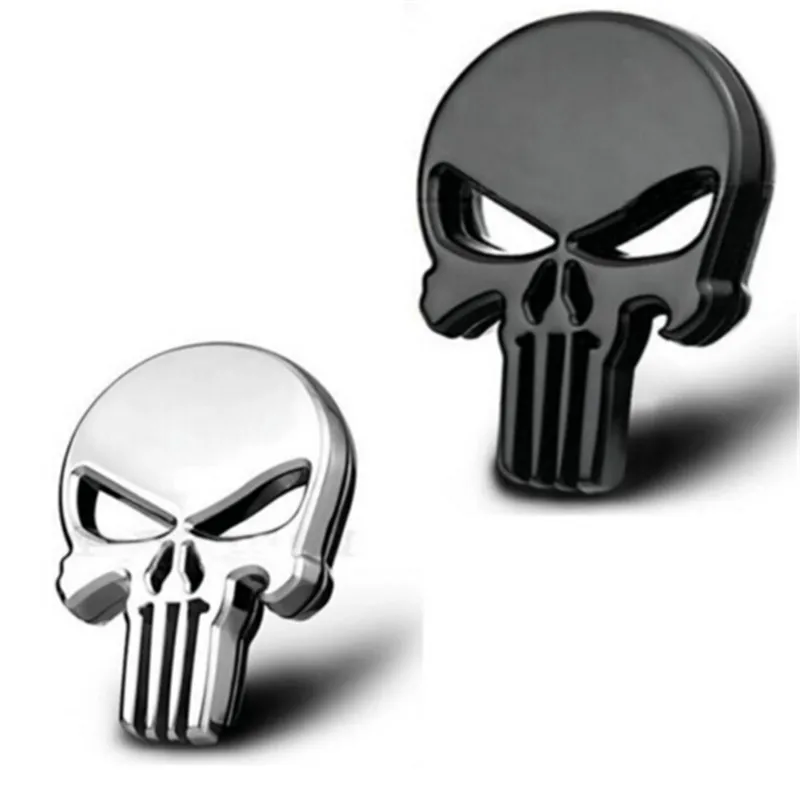 

New Car 3D Metal Punisher Skull Emblem Badge For Car Truck Body Fashion Emblem Stickers Decals Badge Accessories