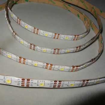 

5M DC5V APA-102C WHITE color addressable led pixel strip;30leds/m with 30pixels/m;WHITE PCB;waterproof in silicon coating;IP65