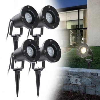 

4pcs LED Garden Lawn Light IP65 Waterproof Outdoor Garden Spot Light 4w Spike Lamp garden spot Landscape Spot Lights