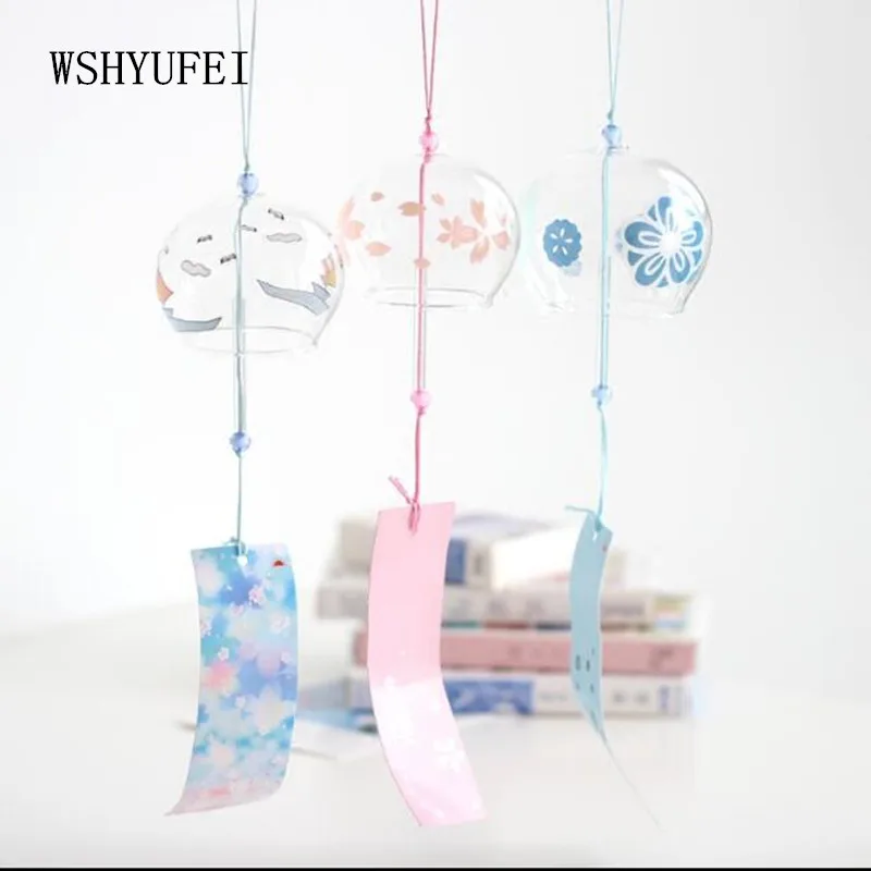 Glass cherry blossom wind chime Japanese style Edo small fresh home ...