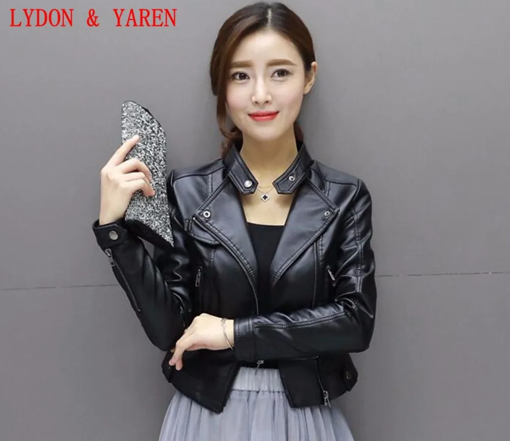 Women's leather jacket women's spring leather clothing outerwear