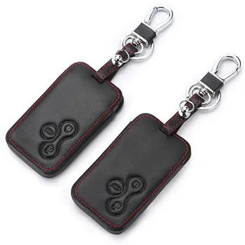 

3 Buttons Leather Car Keys Keychain Cover Fob Cases For Renault Megane Scenic Clio Smart Keys Remote Controllers with Key Ring