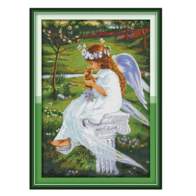 Joy Sunday Счетный Набор для вышивки крестом Ангел(1) DMC14CT11CT хлопчатобумажная ткань детская комната отель деко картина подарок искусство с фабрики - Цвет: XR2681