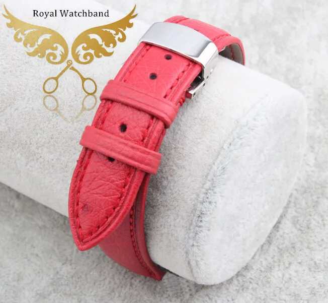 100 Genuine ostrich skin leather watchbands strap bracelets silver deployment watch buckle free shipping