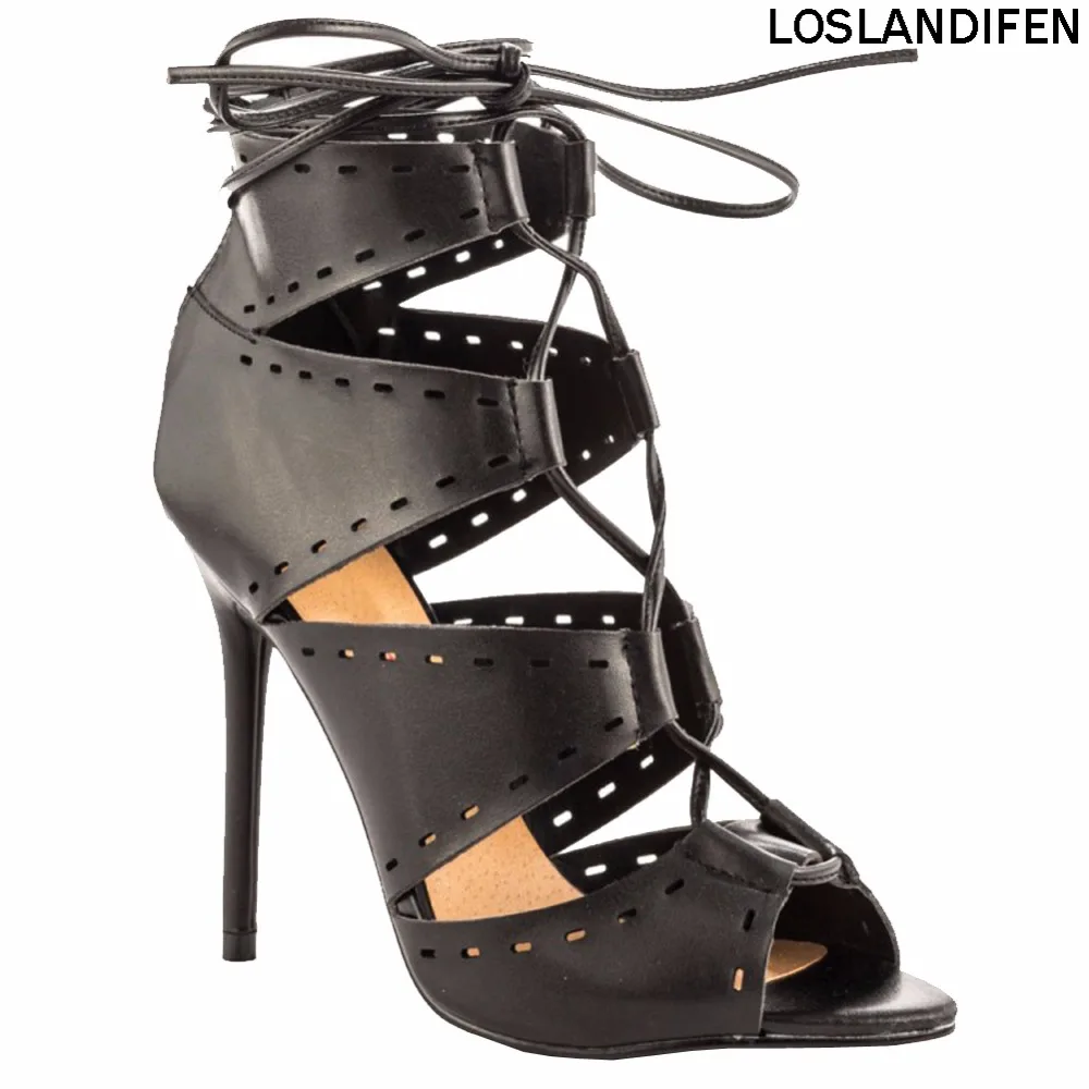 

2018 New Best Selling Ladies Womens Handmade 11cm High Heel Sandals Peep-toe Zipper Cut Out Fashion Shoes XD288