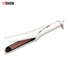USHOW 2 в 1 профессиональный керамический инструмент для завивки, выпрямления волос плоский утюжок Инструменты для укладки волос щипцы для завивки волос стайлер для завивки волос