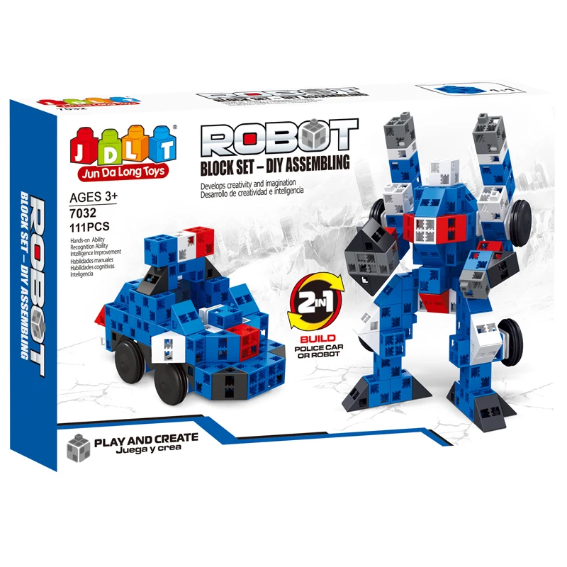 2016 JDLT 111pcs Assembling Robot Blocks For Boys 2 in 1 Building