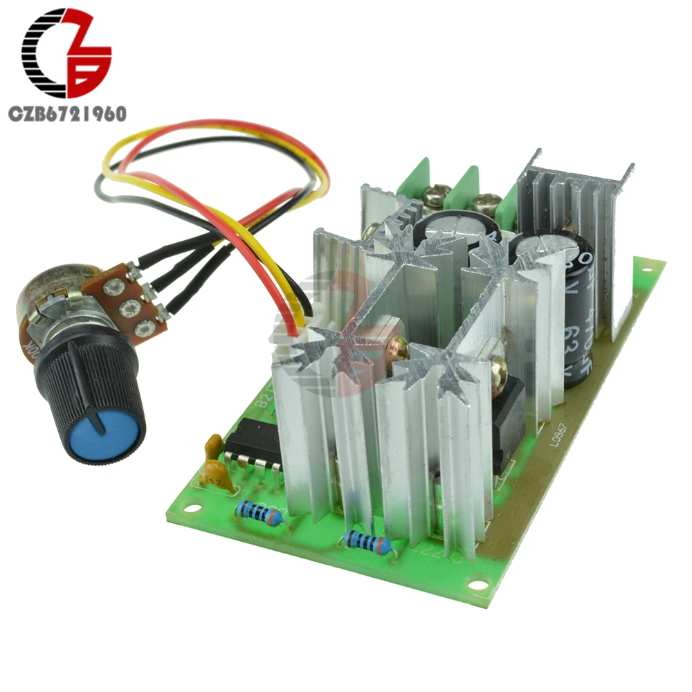 1200W 20A ШИМ контроллер скорости двигателя постоянного тока DC 10 V-60 V Регулируемый Скорость Управление переключатель 12V 24V двигатель вентилятора Скорость регулятор губернатор