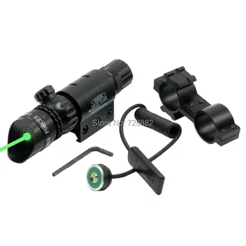 

Adjustable Tactical 532nm Green Dot Laser Sight For Airsoft 20mm Picatinny Weaver Rail w/ Pressure Switch and Mounts