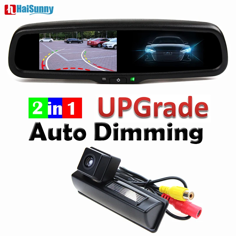 

HaiSunny Car Auto Dimming Interior Rearview Mirror Monitor 4.3" With Special Bracket Reverse Back up Camera For Toyota Camry