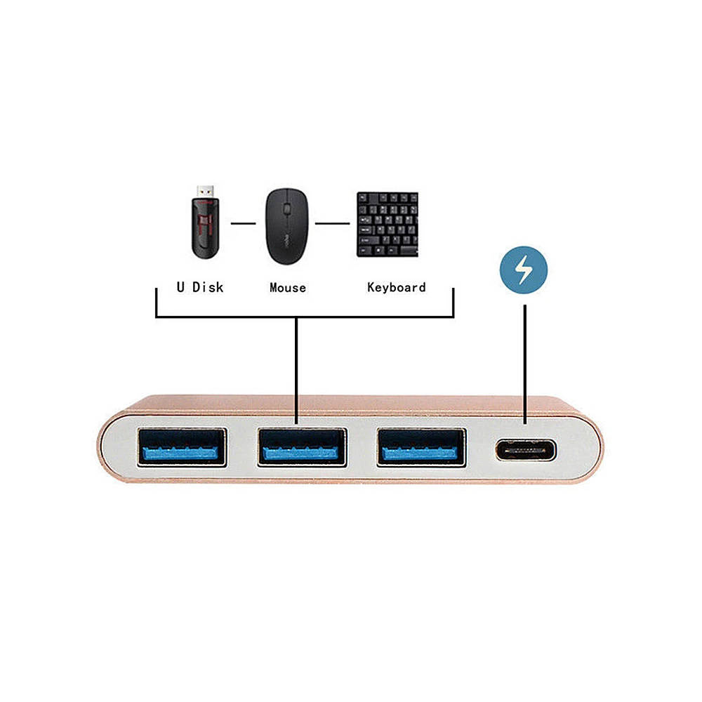 4 в 1 USB 3,0 концентратор двойной type-C многопортовый адаптер Thunderbolt 4K HDMI для MacBook Pro для смартфона apple