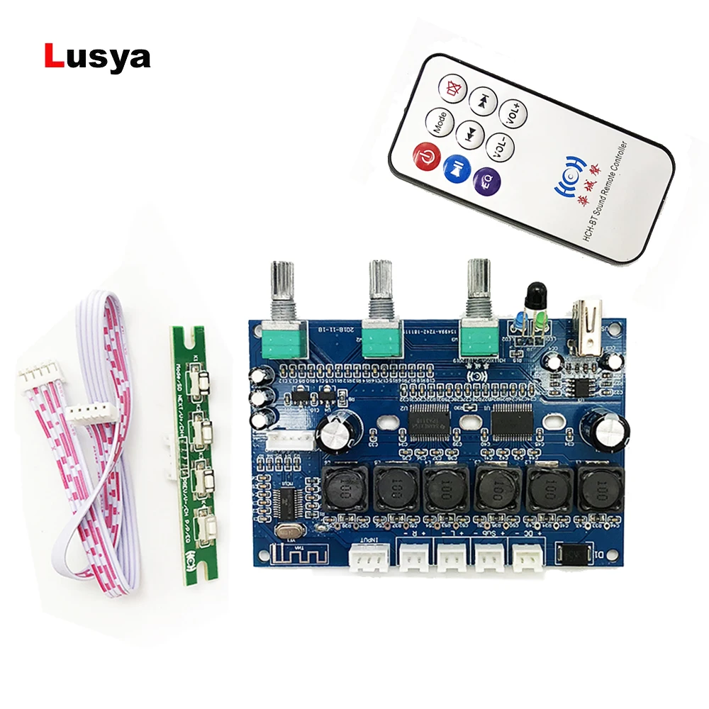 Bluetooth 4.2 Digital Amplifiers TPA3118 Subwoofer HIFI 2.1 channel Audio Amplifier Board 2*30W+60W With Remote Control B6-001 Bluetooth 4.2 Digital Amplifiers TPA3118 Subwoofer HIFI 2.1 channel Audio Amplifier Board 2*30W+60W With Remote Control B6-001