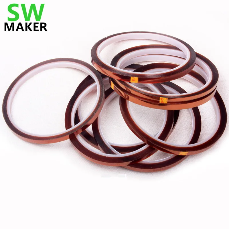 

SWMAKER 3mmx33m 10pcs Kepton Tape High Temperature BGA Heat Resistant Polyimide Reprap 3D Printers