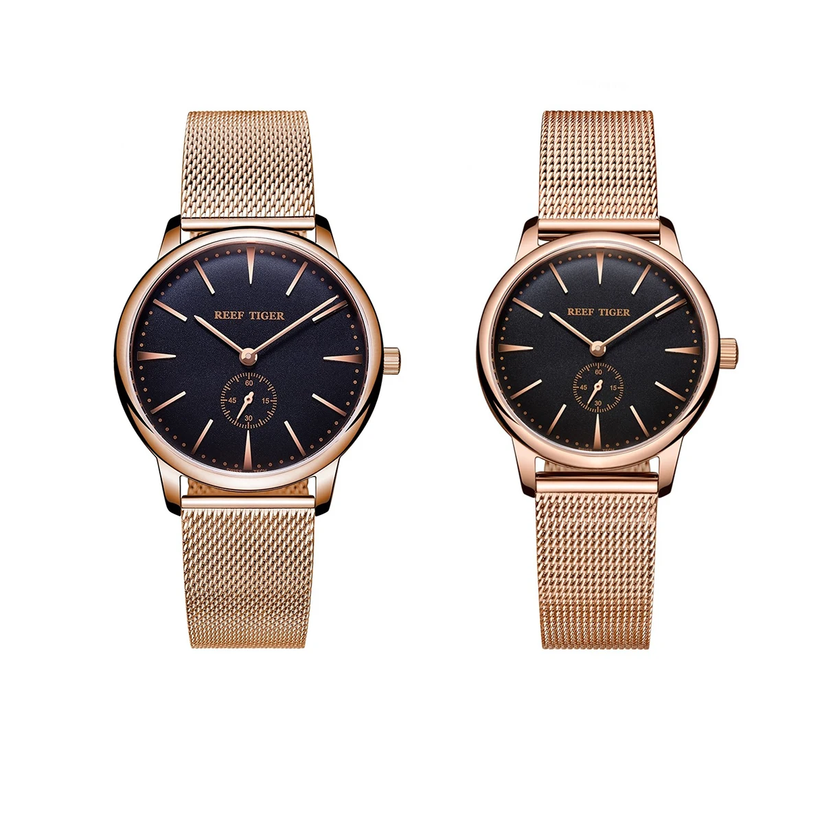 HOT SALE  Reef Tiger/RT Luxury Vintage Watch Ultra Thin Quartz Couple Watches For Men And Women