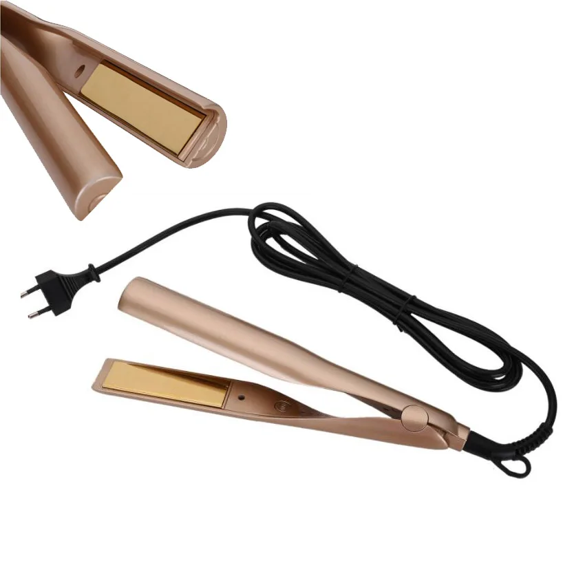 

High Quality Iron Gold Plated Titanium Plates Hair Straightener 110V to 240V US/UK/EU Plug