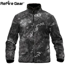 Refire gear камуфляжная Двусторонняя Военная флисовая куртка мужская зимняя теплая полярная армейская тактическая куртка Двустороннее использование теплое пальто