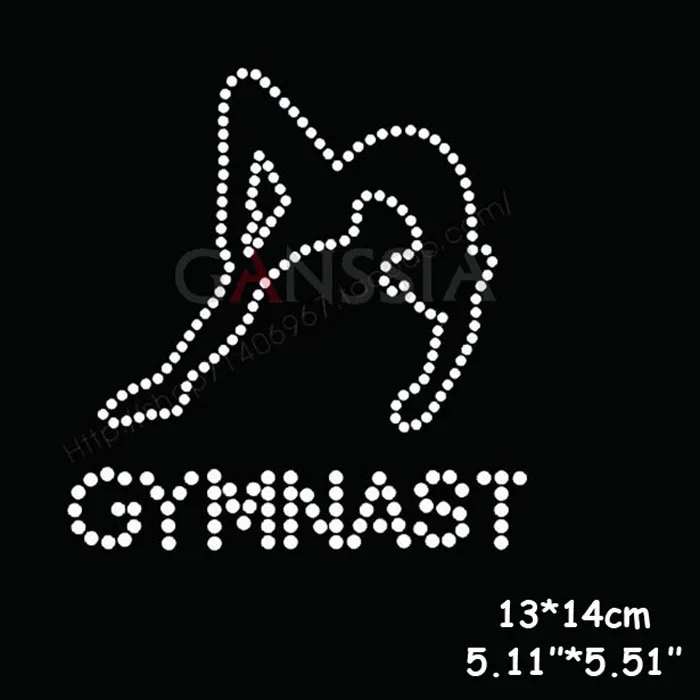 

8pcs/lot Gymnast design hotfix rhinestones Heat transfer design iron on motifs Rhinestone applique accessories(ss-1818)