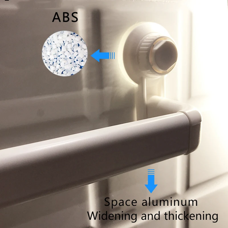 Online KLX Aluminium legierung saugnapf Handtuch bar bad Schlag kostenloser handtuch rack kleiderbügel küche Lagerung Regal halter Einstellbare 52  82CM