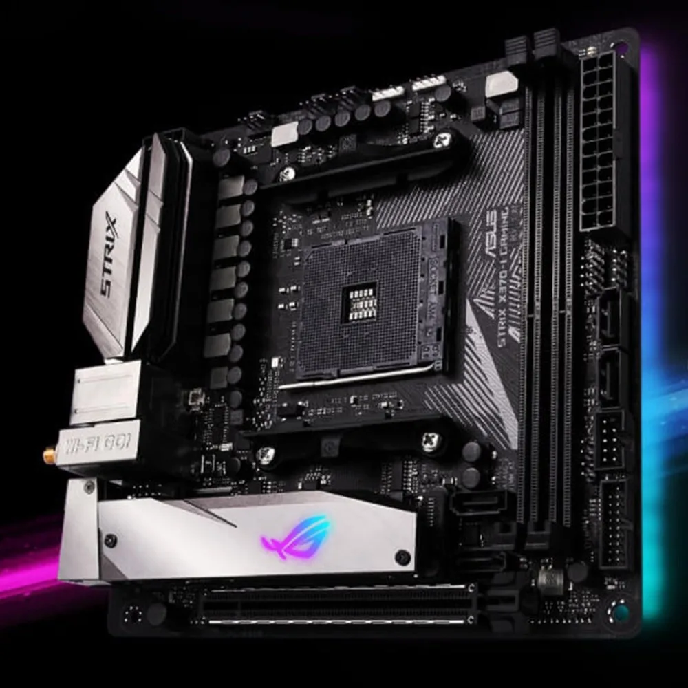 ROG strix X370-I игровая X370 материнская плата игровые плееры страна ITX маленький двойной M.2 материнская плата с RGB световым эффектом