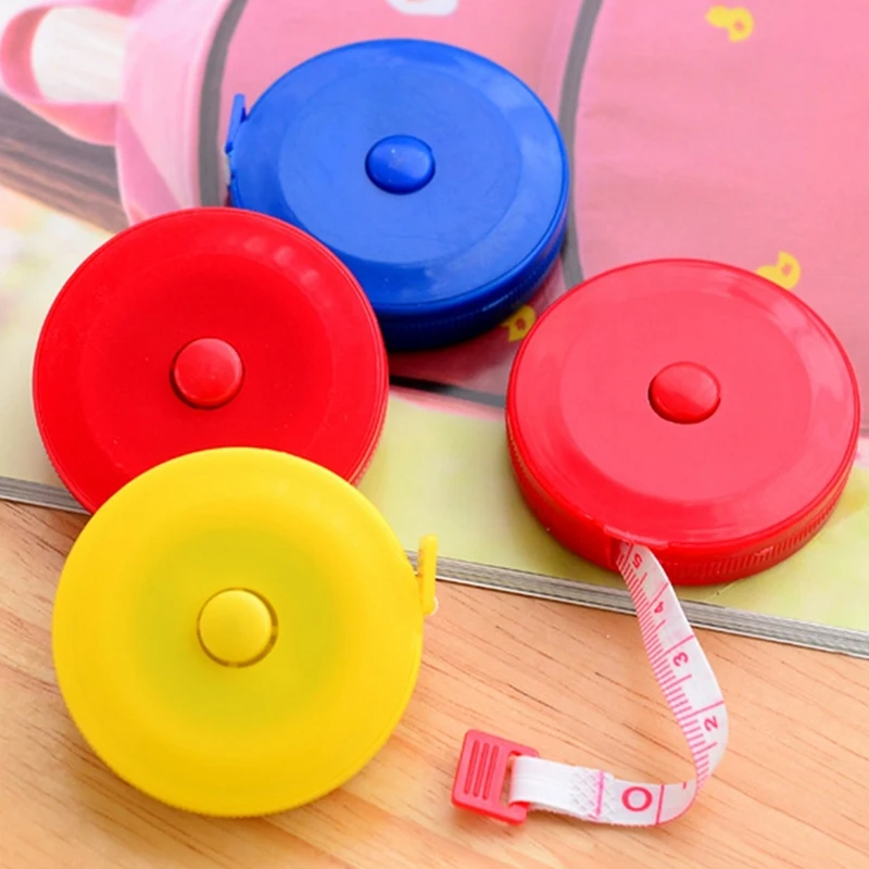 

Automatic telescopic coloured tape measure 1.5 meters soft leather measuring clothing height, lovely Mini paper ruler ruler