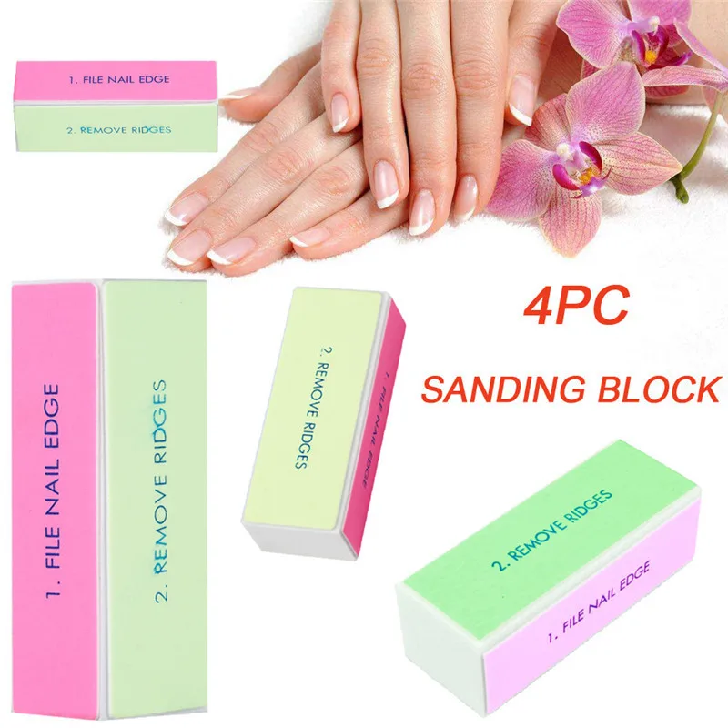 4PC Nail File Buffer Block Nail Art Care Buffer Buffing Sanding Block