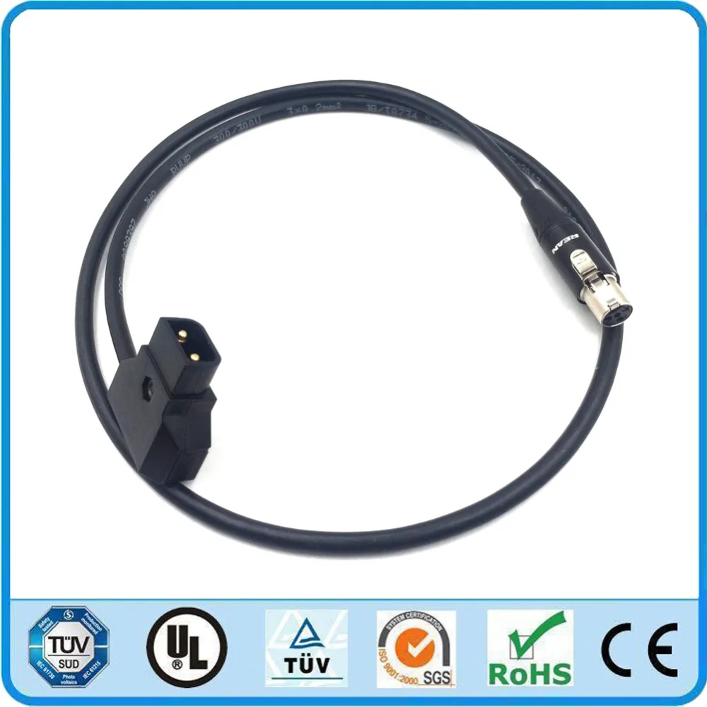 

ARRI Cameras TVlogic Monitor 12V Monitor Power Cable, D-TAP To Neutrik REAN RT4FC-B Mini XLR Plug 4 pin For Arri